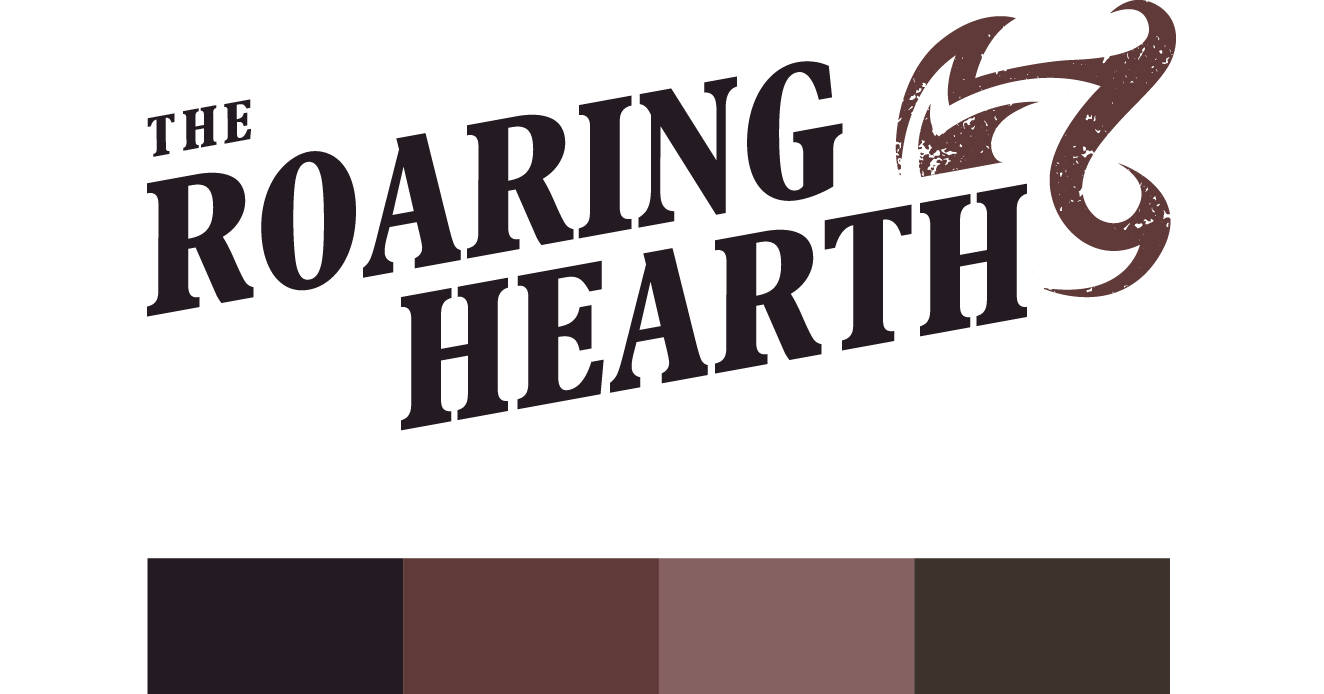 rh logo+cp The Roaring Hearth logo and color palette